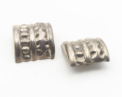 MEXICO 925 Sterling Silver  Vintage Hollow Sculpted Non Pierce Earrings EG6026