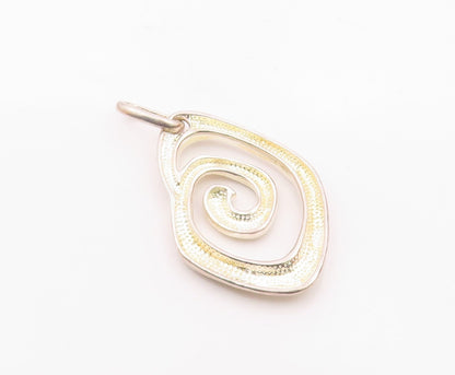 925 Sterling Silver  Vintage Minimalist Carved Spiral Cutout Pendant  PT20982