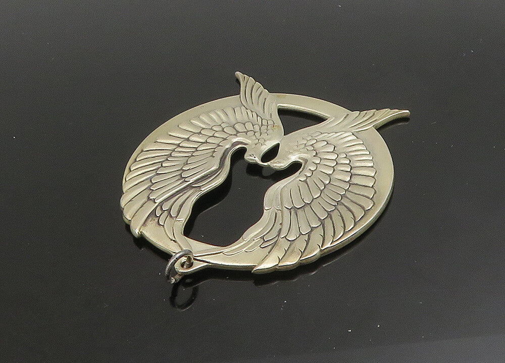 WALLACE 925 Sterling Silver  Vintage Peace On Earth Doves Pendant  PT19214