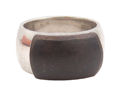 925 Sterling Silver Vintage Ring EMPORIO ARMANI Black Onyx Band  Sz 6.5  RG35258