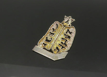 925 Sterling Silver Vintage 10 Commandments Cutout Religious Pendant PT18049