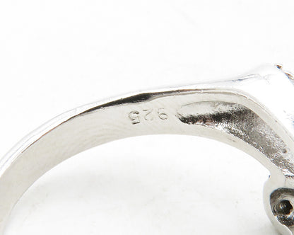 925 Sterling Silver  Sparkling Cubic Zirconia Bypass Band Ring Sz 8  RG13492