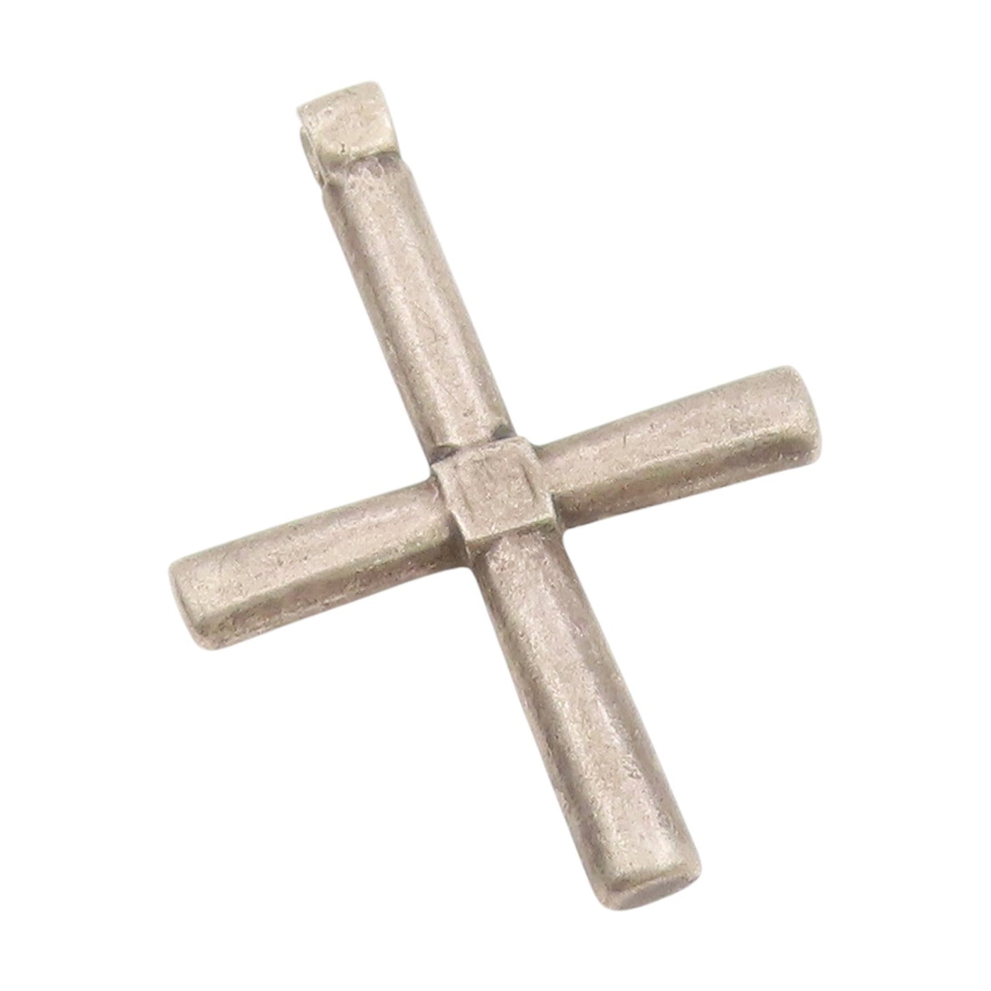 925 Sterling Silver Vintage Pendant Minimalist Solid Religious Cross  PT25513
