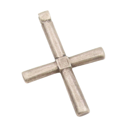 925 Sterling Silver Vintage Pendant Minimalist Solid Religious Cross  PT25513