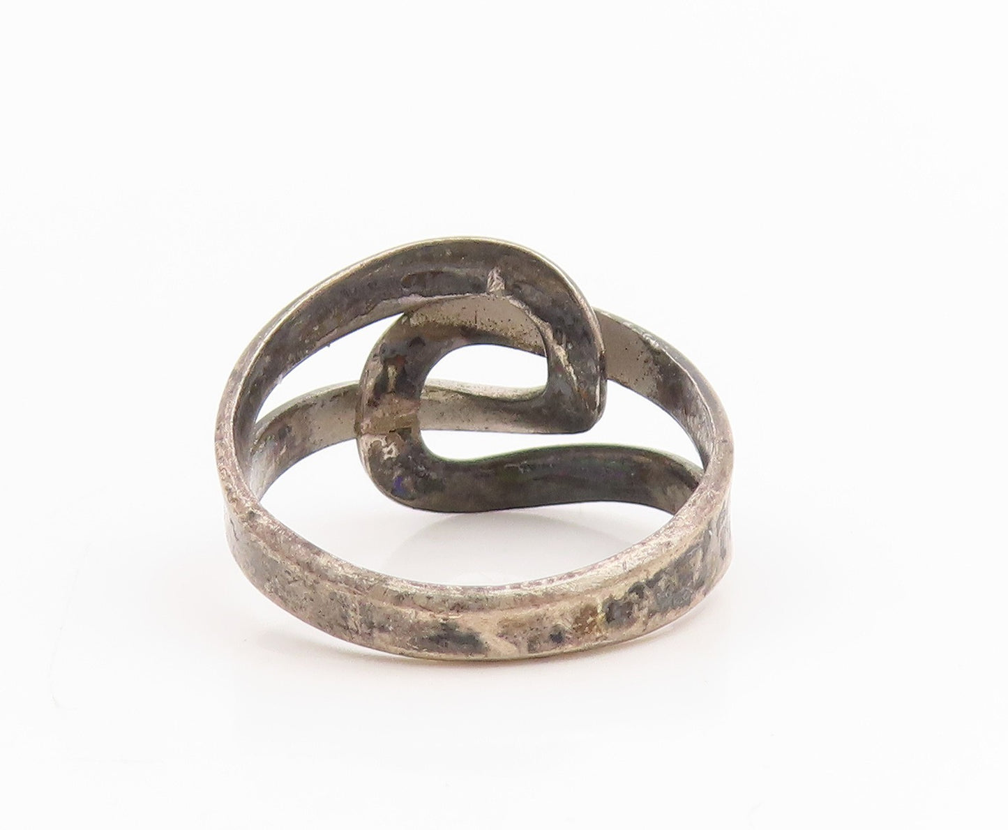 925 Sterling Silver Vintage Ring BEAU Intertwined Love Knot Band  Sz 7  RG34802