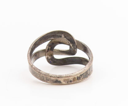 925 Sterling Silver Vintage Ring BEAU Intertwined Love Knot Band  Sz 7  RG34802