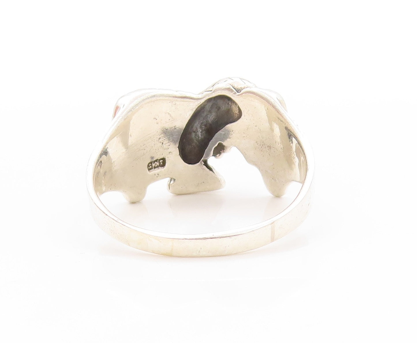 925 Sterling Silver Vintage Ring Designer Dark Tone Flying Eagle Sz 14.5 RG32863