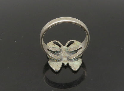 POST BELL 925 Silver  Vintage Turquoise Butterfly Band Ring Sz 7  RG23663