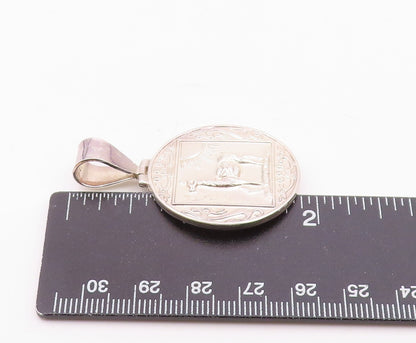 925 Sterling Silver Vintage Desert Egypt Hieroglyphics Tribe Pendant PT20830