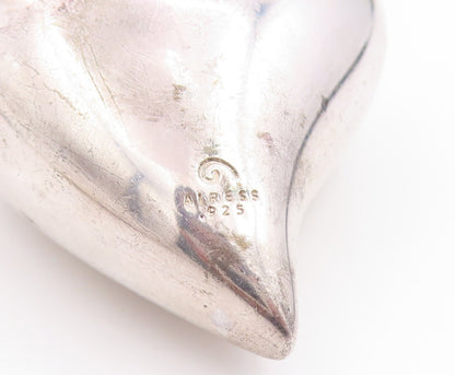 925 Sterling Silver Vintage Pendant PAT AIRESS Stretched Love Heart  PT25253