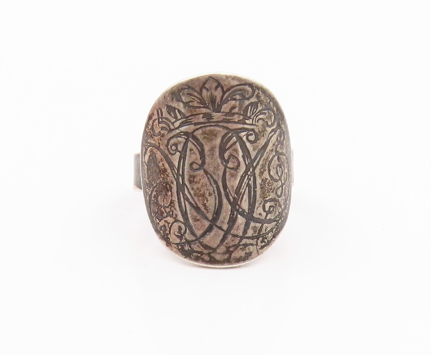 925 Sterling Silver Vintage Ring VALDRES SOLVSMIE NORWAY Antique  Sz 9  RG32458