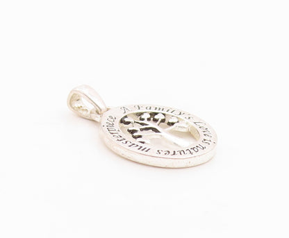 925 Sterling Silver Vintage Pendant Modernist Family love Tree Cutout  PT24669