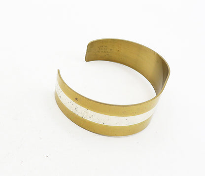 LILLIAN VERNON 925 Sterling Silver  Vintage Shiny 3 Tone Cuff Bracelet  BT1714