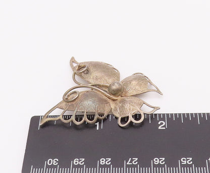 925 Sterling Silver Vintage Brooch Pin BEAU Swirly Cutout Butterfly  BP10749