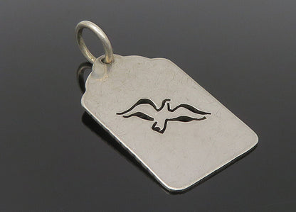 925 Sterling Silver  Vintage Cutout Flying Bird Shiny Smooth Pendant  PT8180