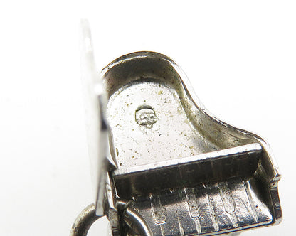 925 Sterling Silver  Vintage Shiny Petite Grand Piano Pendant (OPENS)  PT8439