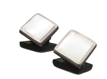 ATI MEXICO 925 Silver  Vintage Mother Of Pearl Non Pierce Earrings  EG4797