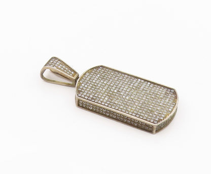 925 Sterling Silver  Vintage Shiny Cubic Zirconia Encrusted Pendant  PT12453