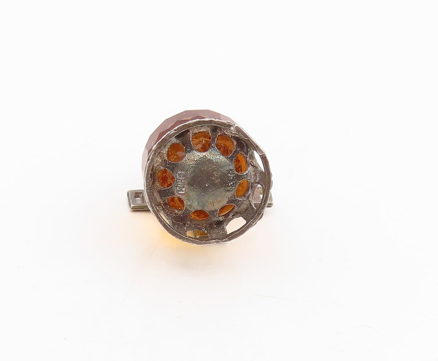 925 Sterling Silver Vintage Pendant Citrine Mechanical Windmill Charm  PT25699