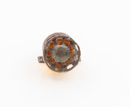 925 Sterling Silver Vintage Pendant Citrine Mechanical Windmill Charm  PT25699