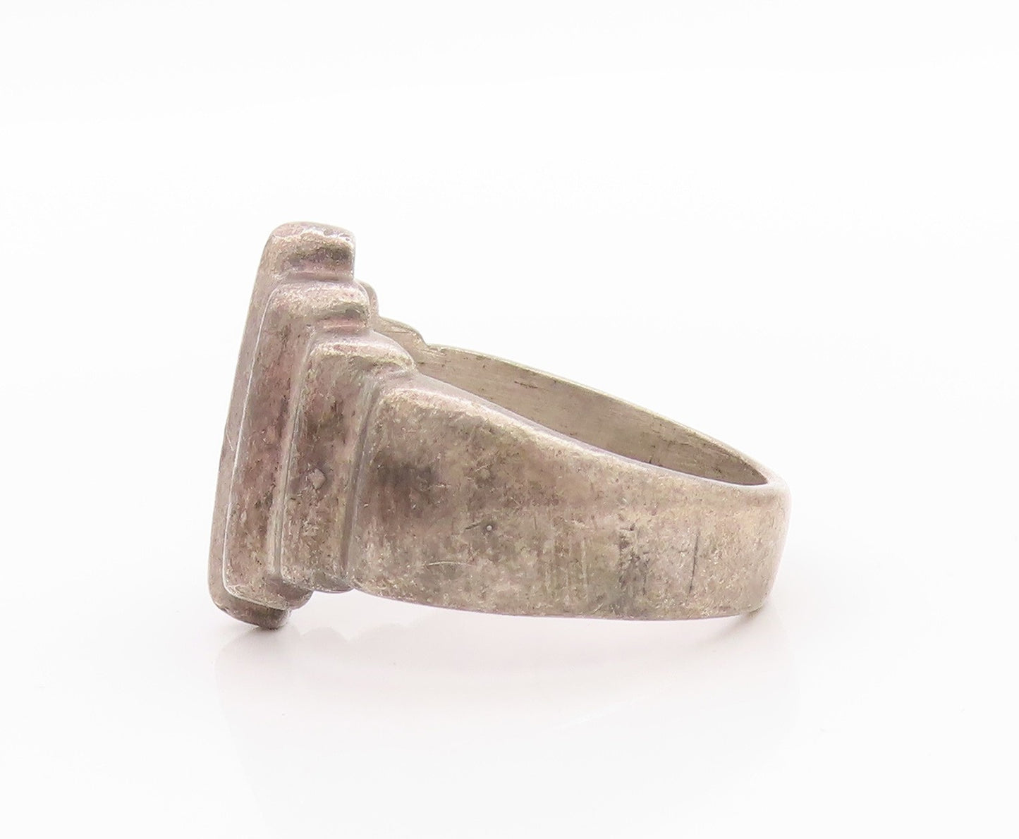 925 Sterling Silver Vintage Ring MEXICO Antique Rod Design Etched  Sz 9  RG33342