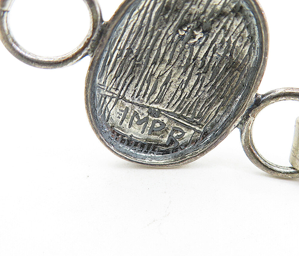 I.M.P.R 925 Sterling Silver   Vintage Etched Writing Cuff Bracelet  BT3249