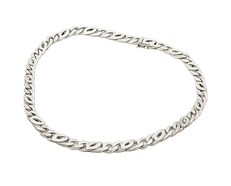 925 Sterling Silver  Vintage Shiny Curb Link Minimalist Chain Necklace  NE2851