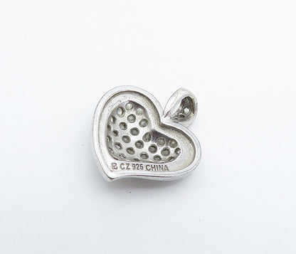 ROSS SIMON 925 Sterling Silver  Cubic Zirconia Love Heart Dome Pendant  PT6176