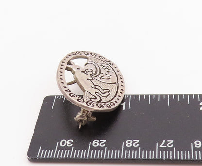 925 Sterling Silver Vintage Brooch Kangaroo Folk Art Animal Motif Pin  BP11976