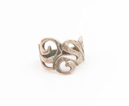 925 Sterling Silver Vintage Ring CELLINI Swirly Scrollwork Band  Sz 7  RG35095