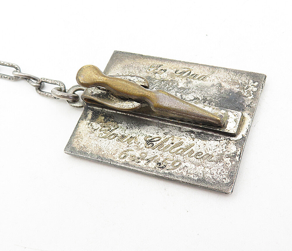 925 Sterling Silver  Vintage Antique Oxidized Menorah Sweater Clips  TR1362