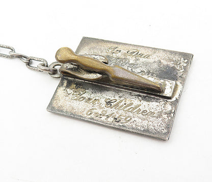 925 Sterling Silver  Vintage Antique Oxidized Menorah Sweater Clips  TR1362