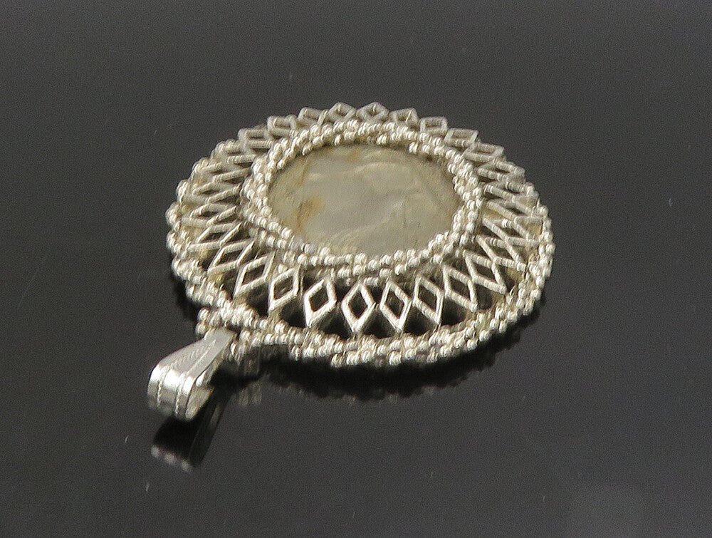 925 Sterling Silver  Vintage Twist Border 1929 Nickel Coin Pendant  PT19583