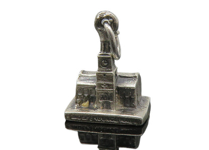 925 Sterling Silver Vintage Petite Independence Hall Drop Pendant PT7970
