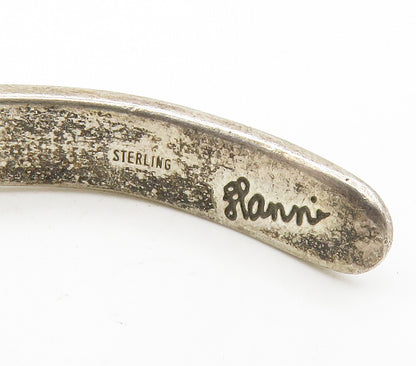 925 Sterling Silver  Vintage Peace Begins With A Smile Cuff Bracelet  BT5895