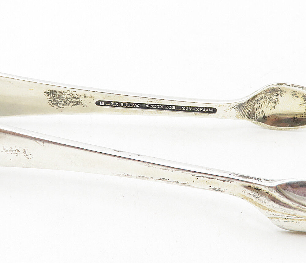 TIFFANY & CO. 925 Sterling Silver  Vintage Swirl Etched Detail Tongs  TR1586