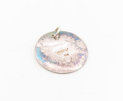 925 Sterling Silver Vintage Pendant Multi Tone Majestic Elephant Medal  PT25596