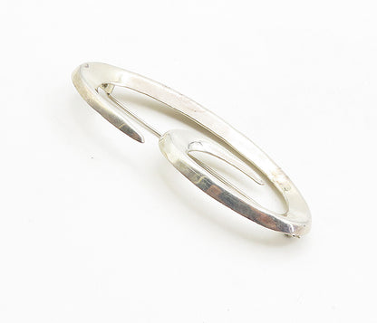 925 Sterling Silver  Vintage Shiny Polished Swirl Design Brooch Pin  BP3222