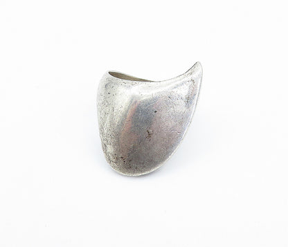 ISRAEL 925 Sterling Silver  Vintage Smooth Pointed Dome Band Ring Sz 8 RG6790