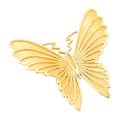 925 Sterling Silver Vintage Pendant Gold Plated Carved Large Butterfly  PT23890