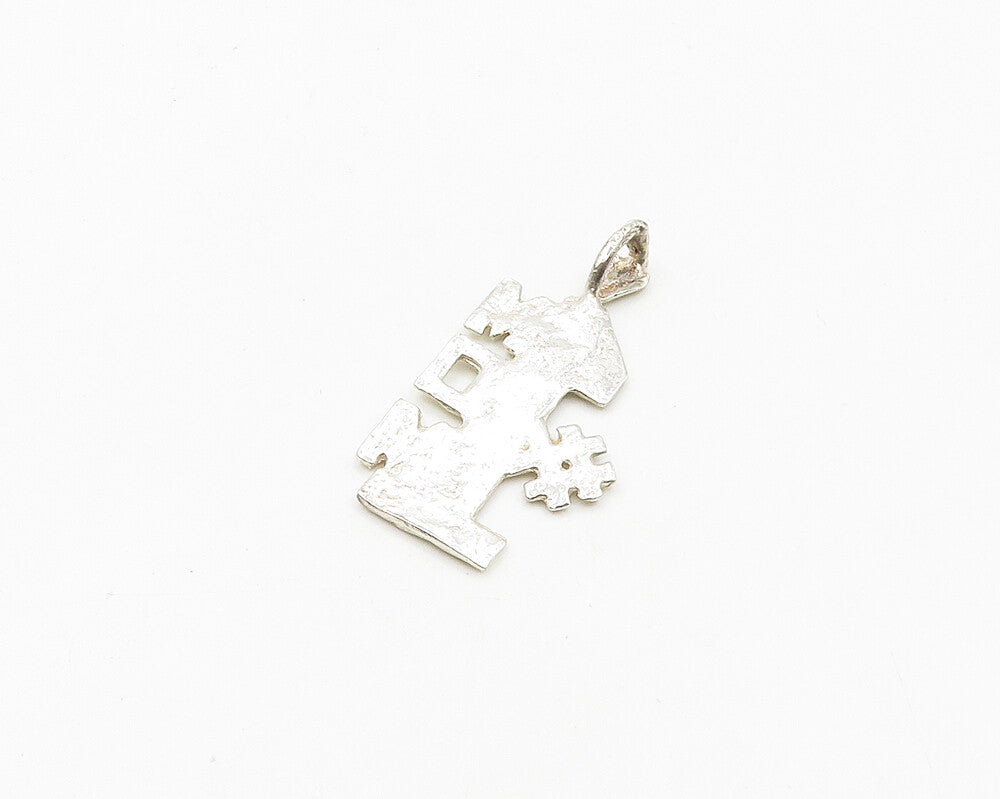 925 Sterling Silver  Vintage Shiny Diamond Cut Number One Mom Pendant  PT14927