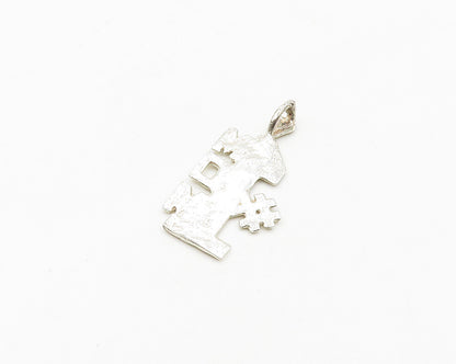 925 Sterling Silver  Vintage Shiny Diamond Cut Number One Mom Pendant  PT14927