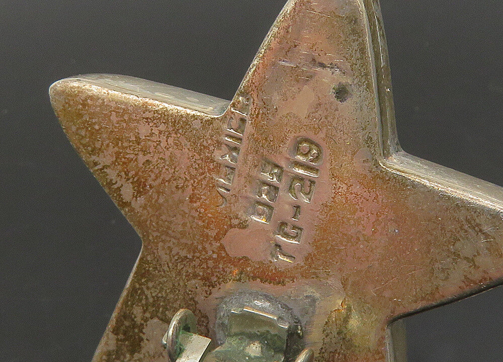 MEXICO 925 Silver  Vintage Dark Tone Hollow Star Non Pierce Earrings  EG10911