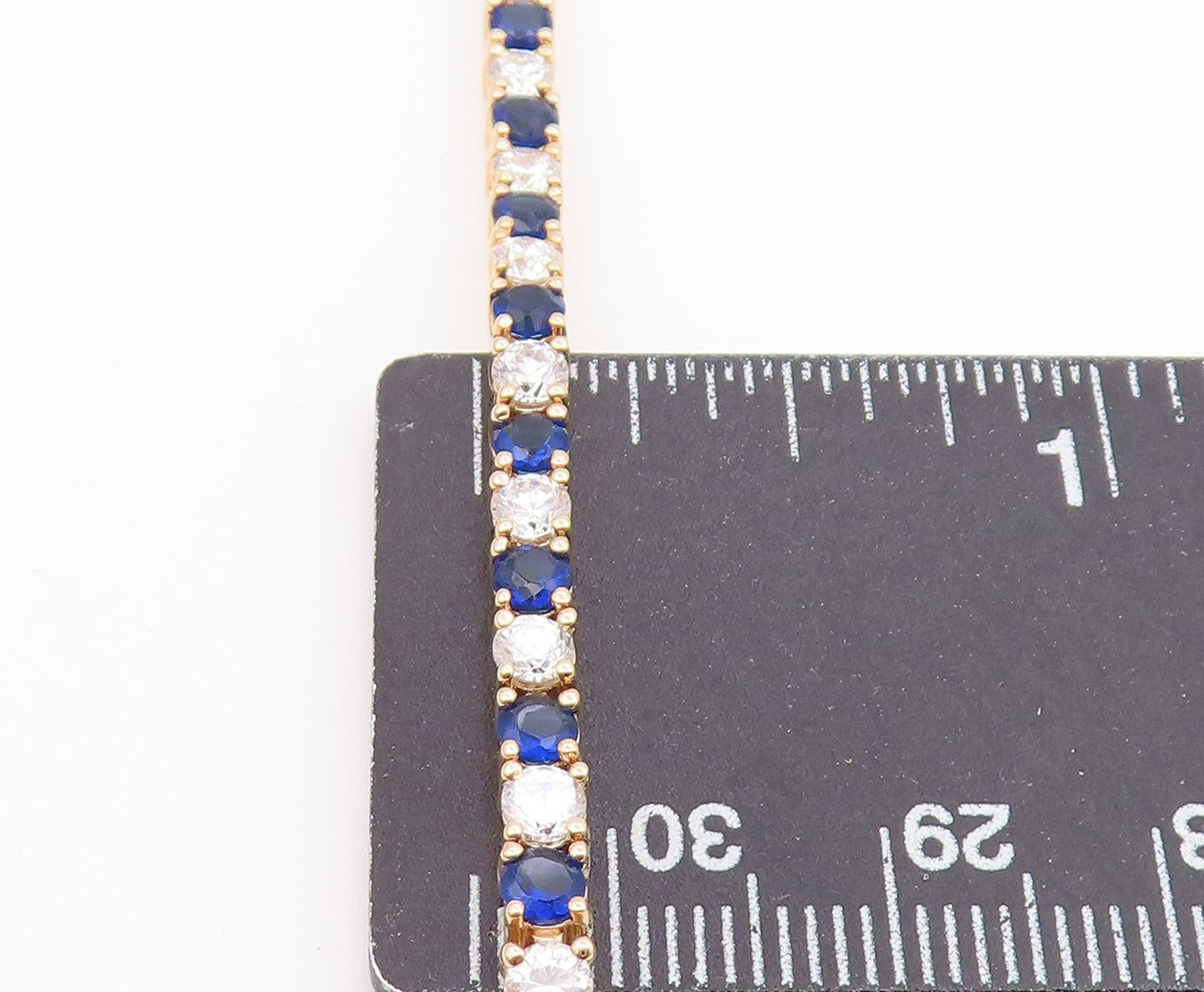ROSS SIMON 925 Silver  Cubic Zirconia & Blue Topaz Chain Bracelet  BT5931