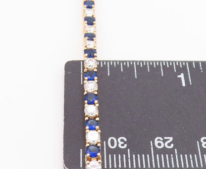 ROSS SIMON 925 Silver  Cubic Zirconia & Blue Topaz Chain Bracelet  BT5931