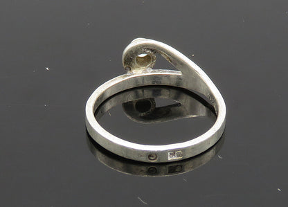 POLAND 925 Silver  Vintage Shiny Cubic Zirconia Loop Band Ring Sz 7.5  RG21018