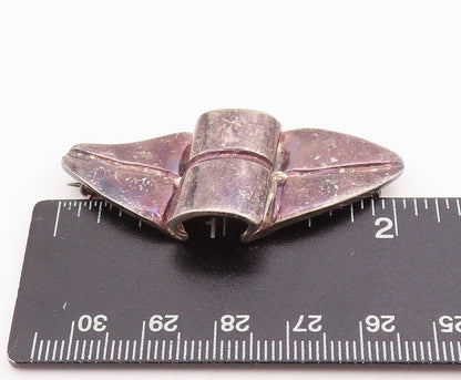 925 Sterling Silver Vintage Brooch Antique Crumbled Leaf Design  BP11735
