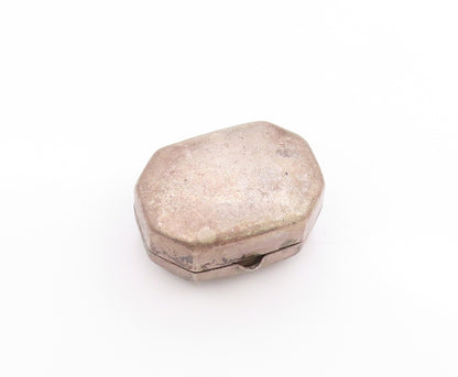 925 Sterling Silver Vintage Pill Box Floral Octagonal Trinket OPENS   TR4009