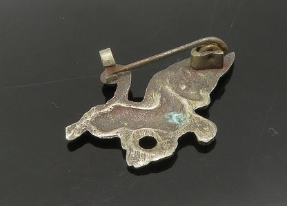 925 Sterling Silver  Vintage Antique Dark Tone Baby Donkey Brooch Pin  BP8658