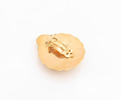 925 Sterling Silver Vintage Earrings Gold Plated Puffed Sun Carved  EG13224